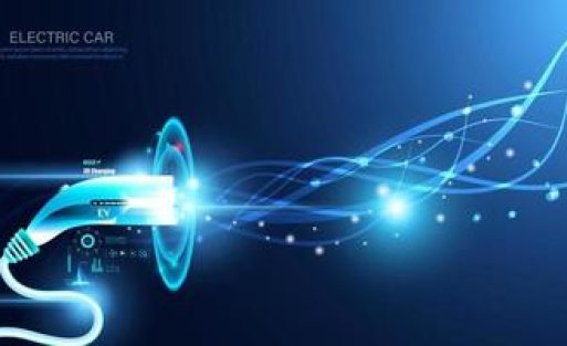 abstract-electric-power-charger-ev-clean-energy-alternative-energy-electric-charger-concept-on-hi-tech-blue-future-background-illustrations-vector